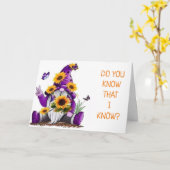 ***50. GEBURTSTAG*** COMICAL GNOME Card Karte (Gelbe Blume)