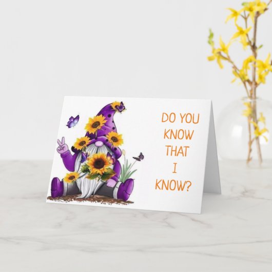 ***50. GEBURTSTAG*** COMICAL GNOME Card Karte (Gelbe Blume)