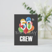50. Geburtstag Crew 50 Party Crew Group Postkarte (Stehend Vorderseite)