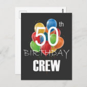 50. Geburtstag Crew 50 Party Crew Group Postkarte (Vorne/Hinten)