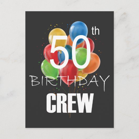 50. Geburtstag Crew 50 Party Crew Group Postkarte (Vorderseite)