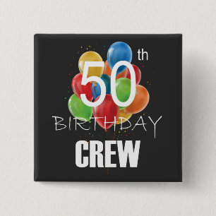 50. Geburtstag Crew 50 Party Crew Group Square Button