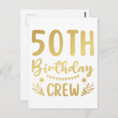 50. Geburtstag Crew 50 Party Crew Postkarte (Vorne/Hinten)