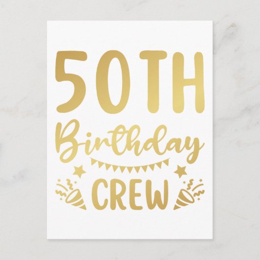 50. Geburtstag Crew 50 Party Crew Postkarte (Vorderseite)
