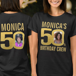 50. Geburtstag Crew benutzerdefinierter Name Foto  T-Shirt