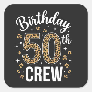 50. Geburtstag Crew Lustig 50 Jahre Party Quadratischer Aufkleber