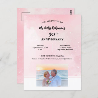 50. Geburtstag Custom Fotograf Starry Pink Postkarte