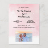 50. Geburtstag Custom Fotograf Starry Pink Postkarte (Vorderseite)