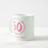 50. Geburtstag Custom Modern Coffee Tasse Geschenk (Vorderseite Links)