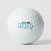 50. Geburtstag Custom Türkise Titleist Pro V1 Golfball (Vorderseite)
