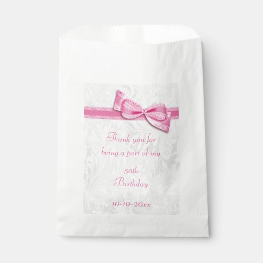 50. Geburtstag Damaskus und Imitate Bow Geschenktütchen (Vorderseite)