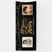 50. Geburtstag | Dann & Jetzt Fotos | Schwarz & Go Banner (Vertikal)