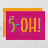 50. Geburtstag - das große 5-OH! Einladung (Vorne/Hinten)