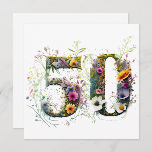 50. Geburtstag Dekorative Wildblume Text (Vorne/Hinten)