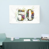 50. Geburtstag Dekorative Wildblume Text Banner (Messeveranstaltung)