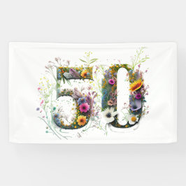 50. Geburtstag Dekorative Wildblume Text Banner