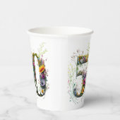 50. Geburtstag Dekorative Wildblume Text Pappbecher (Rechts)