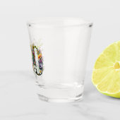 50. Geburtstag Dekorative Wildblume Text Schnapsglas (Rechts)