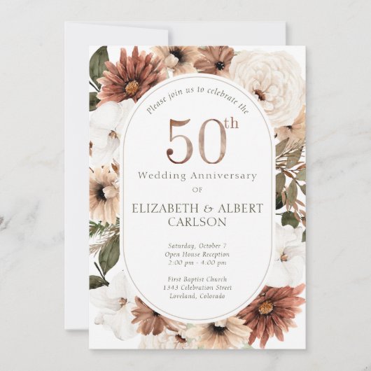 50. Geburtstag der Blumenzwiese Einladung (Vorderseite)