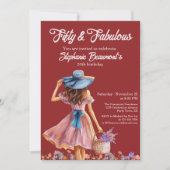 50. Geburtstag der eleganten Frau Einladung (Vorderseite)