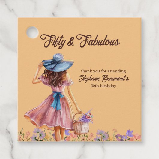 50. Geburtstag der eleganten Frau Geschenkanhänger (Vorderseite)