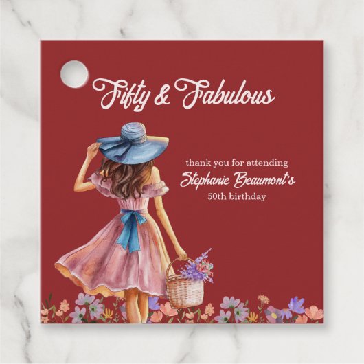 50. Geburtstag der eleganten Frau Geschenkanhänger (Vorderseite)