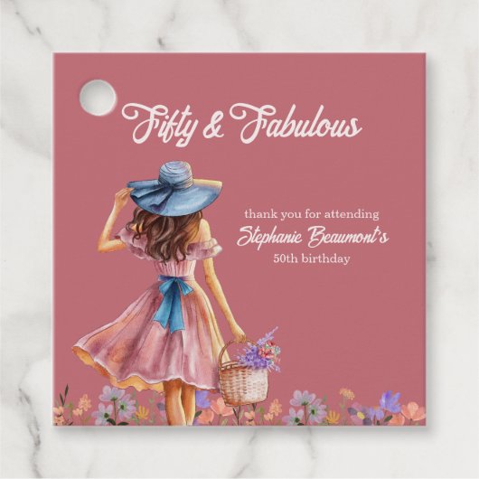 50. Geburtstag der eleganten Frau Geschenkanhänger (Vorderseite)