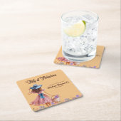 50. Geburtstag der eleganten Frau Rechteckiger Pappuntersetzer (Vor Ort)