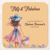 50. Geburtstag der eleganten Frau Rechteckiger Pappuntersetzer (Vorderseite)