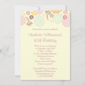 50. Geburtstag der Frauen Extravagant Moderne Blum Einladung (Rückseite)