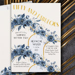 50. Geburtstag des 50. Golden Arch Floral Einladung<br><div class="desc">50. Geburtstagsfeier in blauen Rose und goldenen Bögen. Das Design trägt den Titel "50 und Fabulous" in Gold, Art Decor Stil Buchstaben und die Vorlage ist für Sie Set, um Ihre individuelle Einladung Text. Dieses hübsche Blumendesign besticht durch moderne Goldbögen und eine Garlandschaft aus Blume, Blüten der Rose und Blättern...</div>