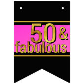 50. Geburtstag des 50. schwarzen Goldenen Rosa Wimpelkette (Erste Fahne)