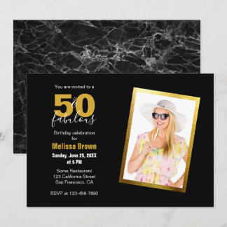 50. Geburtstag des fabelhaften Black Gold Modern Einladung