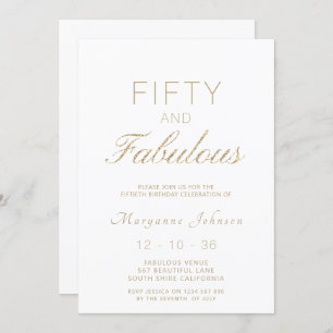 50. Geburtstag des fabelhaften weißen Goldes Einladung