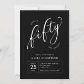 50. Geburtstag des modernen Schwarzen Einladung (Vorderseite)