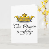 50. Geburtstag die Königin ist 50! Karte (Gelbe Blume)