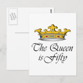 50. Geburtstag Die Königin ist 50! Postkarte (Vorne/Hinten)