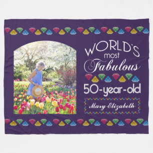 50. Geburtstag Die mächtigsten Edelsteine Lila Ihr Fleecedecke