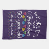 50. Geburtstag Die schönsten Farbtöne Lila Geschirrtuch (Horizontal)