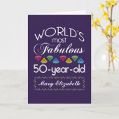 50. Geburtstag Die schönsten Farbtöne Lila Karte (Gelbe Blume)