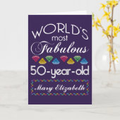 50. Geburtstag Die schönsten Farbtöne Lila Karte (Gelbe Blume)