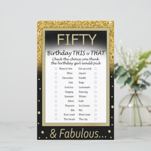 50 Geburtstag dieses oder jenes Spiel (Stehend Vorderseite)