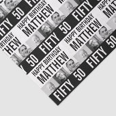 50. Geburtstag drei Foto Schwarz-weißen gemustert Seidenpapier (Ausschnitt)