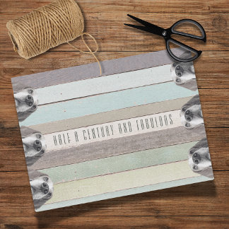 50. Geburtstag ein halbes Jahrhundert und vorzügli Seidenpapier