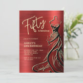 50. Geburtstag eines fabelhaften Kleides Einladung (Stehend Vorderseite)