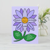 50. Geburtstag Einfache Lila Sonnenblume Einladung (Stehend Vorderseite)