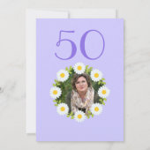 50. Geburtstag Einfache Lila Sonnenblume Einladung (Rückseite)