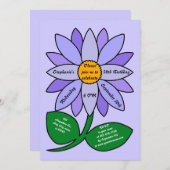 50. Geburtstag Einfache Lila Sonnenblume Einladung (Vorne/Hinten)