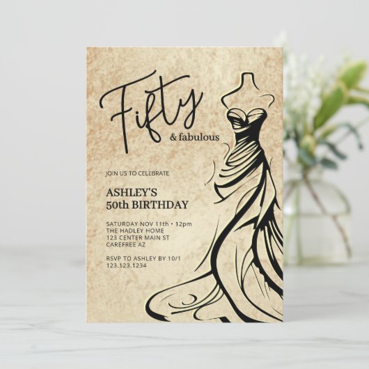 50. Geburtstag Einladung (Stehend Vorderseite)