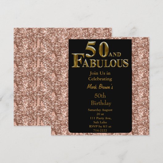 50. Geburtstag Einladung (Vorne/Hinten)